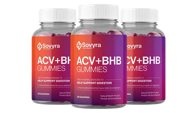 Three bottles of Sovyra ACV + BHB Gummies